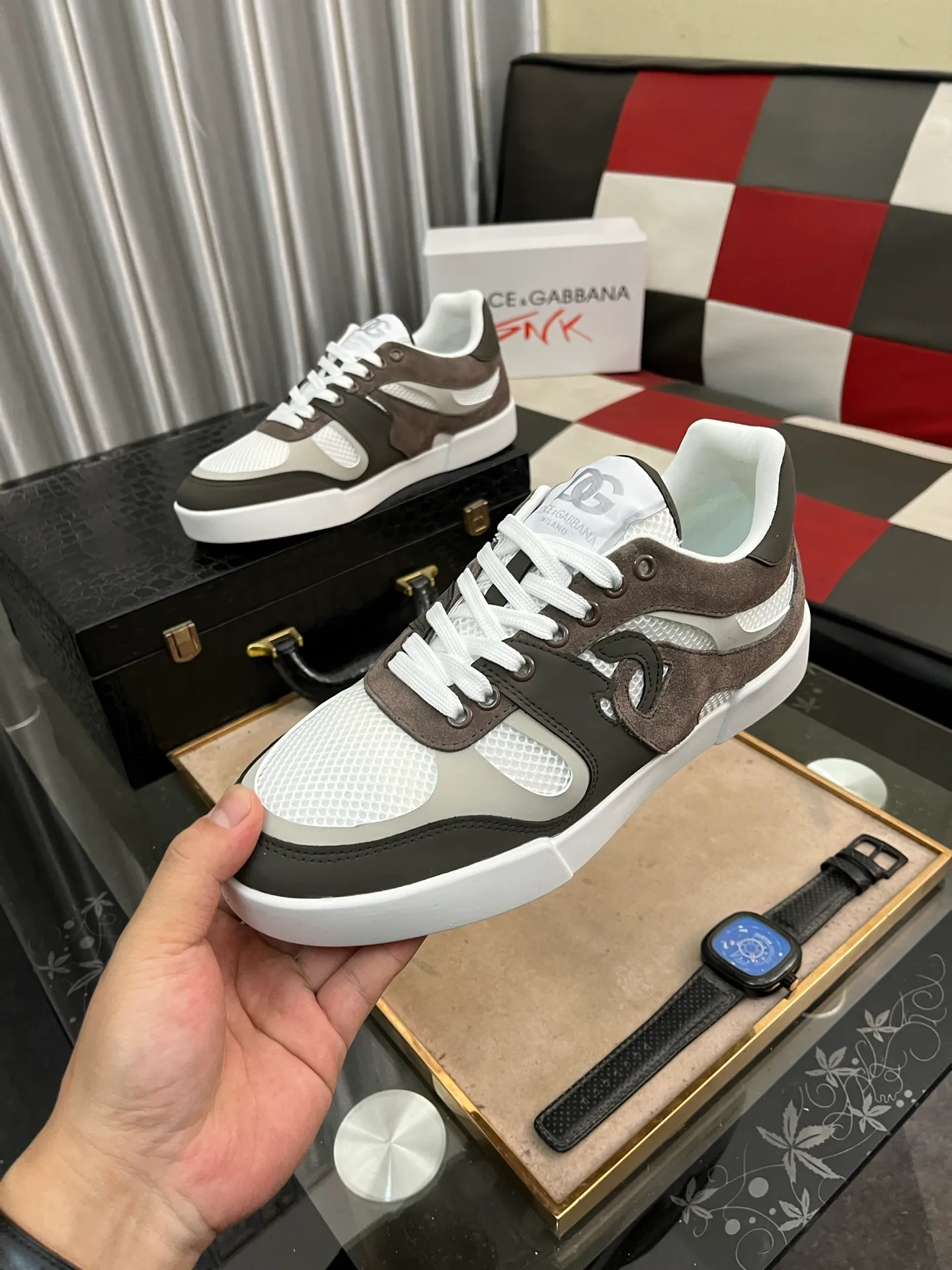 Men's shoes 💰440⌚️⌚️【DG～】Men's casual shoes are on sale at the same time 🔶🔷🔜The upper is made of cowhide stitching fabric ➕Mesh lining, comfortable and breathable, sole: original comfortable and wear-resistant outsole, ⚠️The real thing📱Photographed🎬The real thing is better📢📢📢Number: 35-46